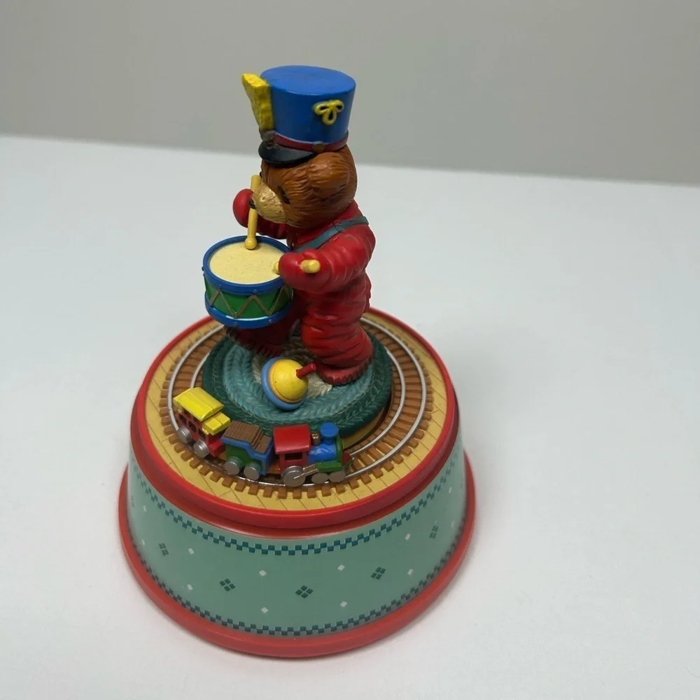 Vintage Enesco 1988 Small World Of Music Little Drummer Bear Music Bear Box
